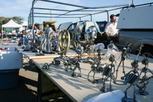 Closeout items include figurines made out of nuts, bolts and screws.