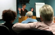 Assistant City Attorney Mary Renfro presents the details of the proposed pot law.  (Photos by Christopher Connelly)