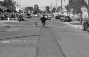 man riding bike with dog in north richmond