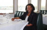 Menbere Aklilu at table