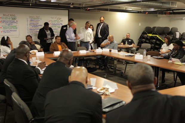 Ceasefire partners and Richmond residents gathered at a basement room in the city's civic center to plan out strategy for the first Ceasefire 