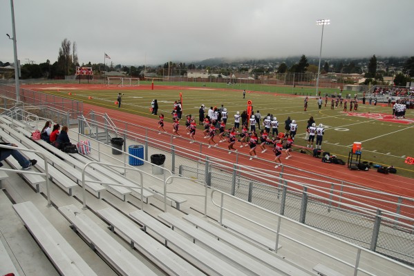 The Oilers played at Albany Middle School on Friday night for the Cougars' homecoming game. About two dozen Richmond fans showed up for the 5 p.m. game, but they were in for a treat as the Oilers won their first game in nearly two years. (Photo by: Avni Nijhawan)