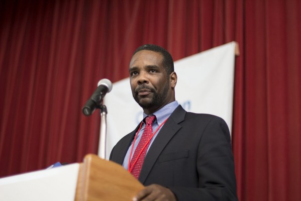 Executive Director of the New Leader Program Kareem Weaver said the $100,000 his program received from Chevron will help him "establish a leadership pipeline" in his hometown of Richmond. (Photo by: Rachel de Leon)