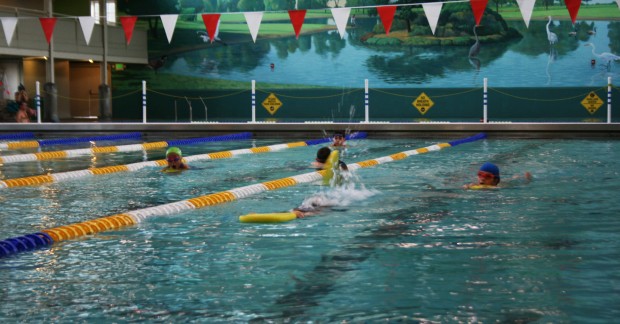 The Richmond Sailfish swim teams practices every weekday evening at the Richmond Plunge. Most of the swimmers are new to swimming, but learning fast. (Photo by: Jen Baires)