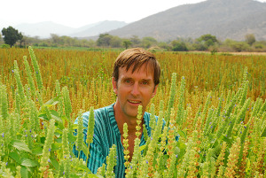 "Roulac, posing in a Chia field. Chia seeds are one of Nutiva's marquee products" (Photo courtesy of: Nutiva.com)
