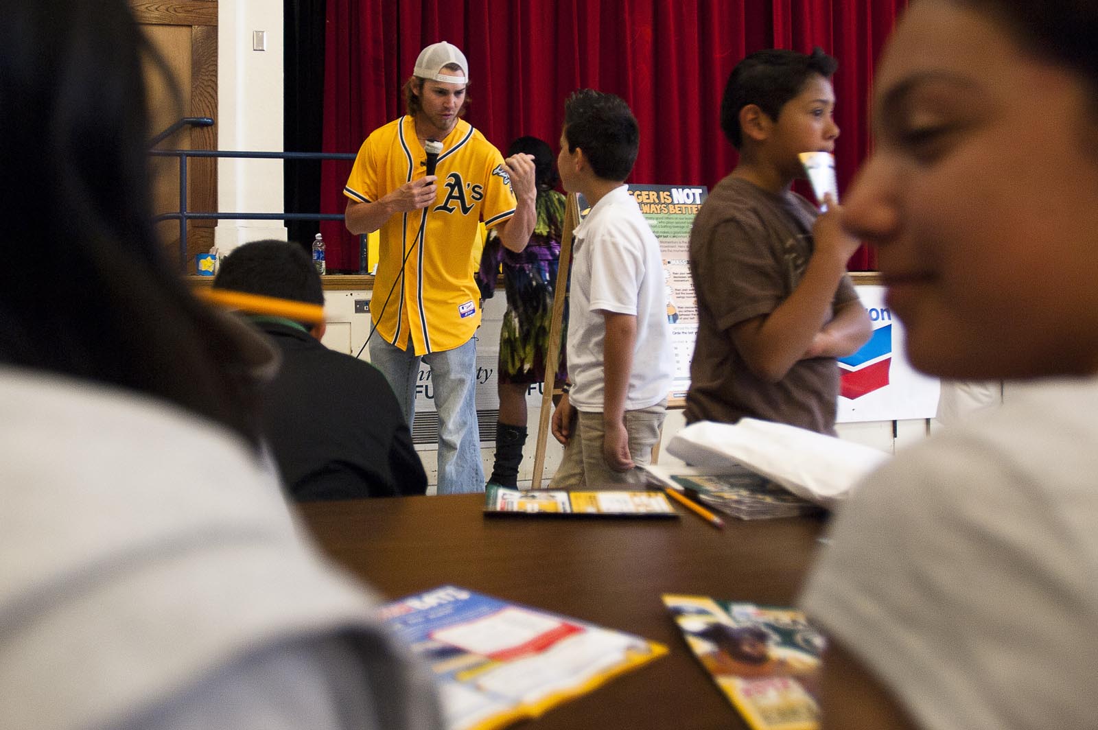 Oakland A's star, Chevron share the science of baseball with elementary ...