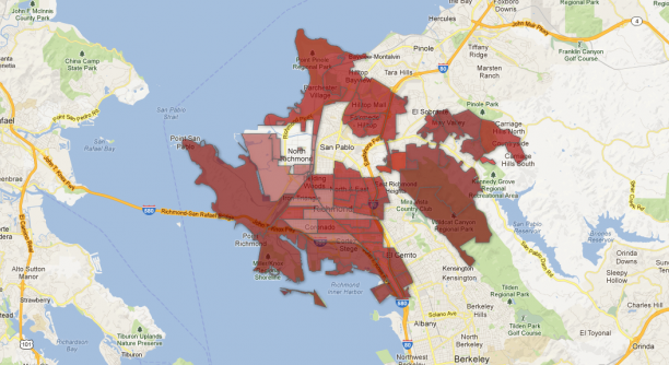 Map Of Richmond California Maps show support for City Council winners   Richmond Confidential